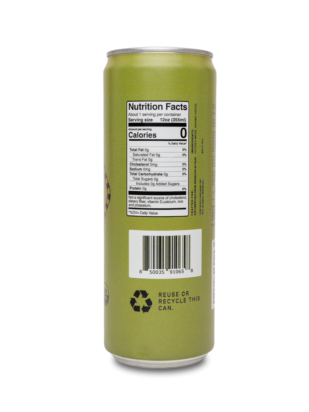 RTD Cold Brew Cans | Choose Your Caffeine Level | Unsweetened 12-Pack